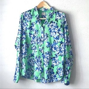 J. Crew The Perfect Shirt Floral Button Down XL
